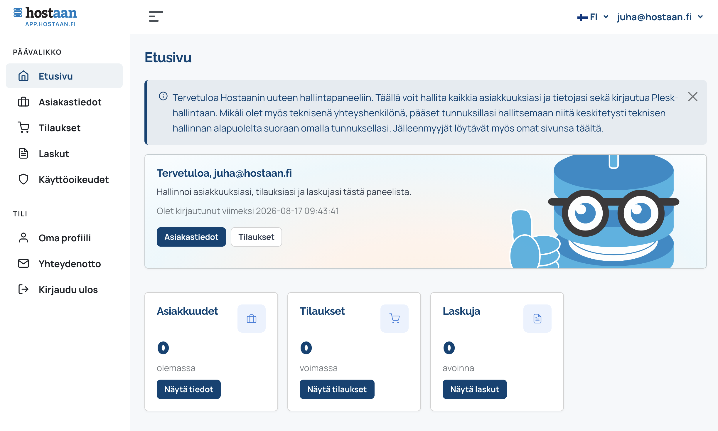Keskitetty kirjautuminen ja käyttäjäoikeudet