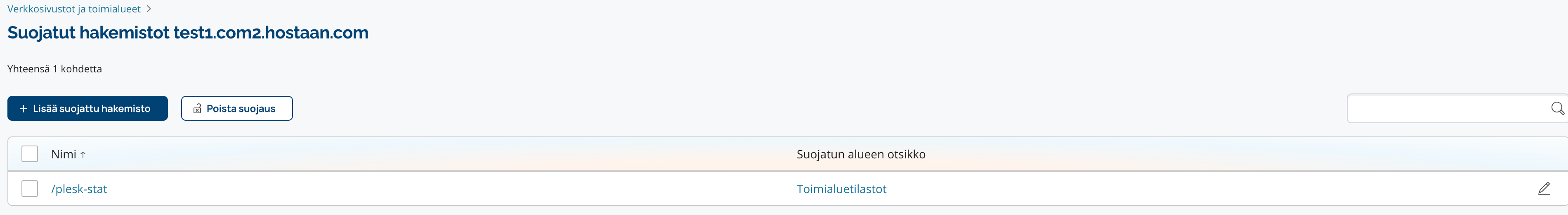 Lisää suojattu hakemisto