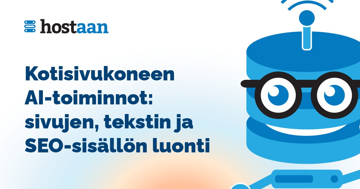 Kotisivukoneen AI-toiminnot: sivujen, tekstin ja SEO-sisällön luonti